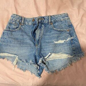 Garage Blue Distressed Jean Shorts